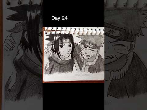 drawing everyday till I reach 1k subs (Day24)#shorts #2ba_vartist #animesketch #narutosasuke #art