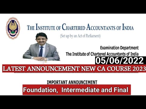 |ICAI Latest Notification |BOS & ICAI President| Foundation |Intermediate |Final |