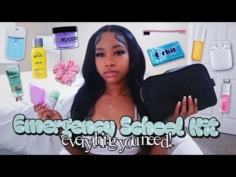 WHATS IN MY BACK TO SCHOOL EMERGENCY KIT 2023 |*everything u need* ft. ali grace hair