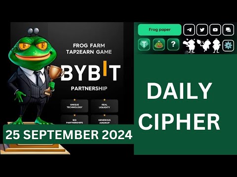 Frog 🐸 Farm Daily Cipher 25 September 2024 | Crypto Airdrop