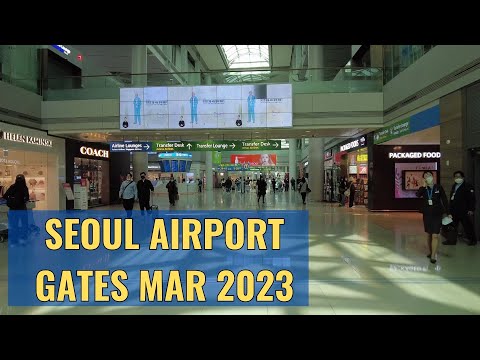 Seoul Incheon Airport Departure Gates Terminal 1 (ICN) Walking Tour March 2023 4K