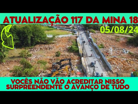 Atualização 117 da mina 18 da BRASKEM no Mutange | Maceió | Alagoas Brasil | visto de cima em 4K