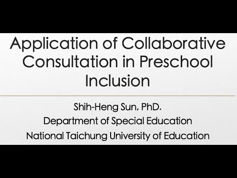 2021 CC2CC in Non-Profit Preschool in Taichung. 本影片介紹如何應用合作式諮詢模式於學前融合教育，本影片是以英文進行演說。