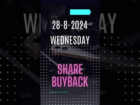 Current Buyback Offers: 28-Aug-2024 #buybackofshares #stockmarket #nseindia #bseindia #nse #bse