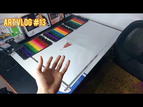 ART VLOG #13 | TABLE CHOTI THI TO CANVAS PER PAPER KO LAGANA PADA 😏