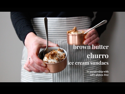 Brown Butter Churro Ice Cream Sundaes {recipe}