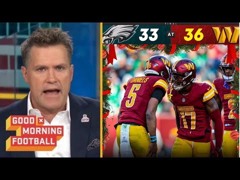 GMFB | Kyle on fire Jayden Daniels throws for 5 TDs as Commanders end Eagles’ winning streak at 10