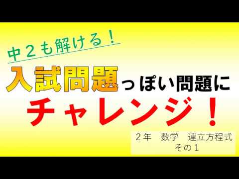 数学　２・３年生　連立方程式１