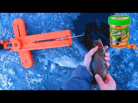 EASIEST Way to Catch Stocked Rainbow Trout - Ice Fishing with Bonus Tips