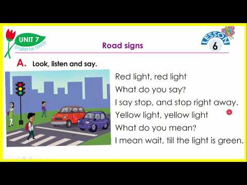 Rhyme Road Signs, Red light, Red Light, Class 2, English.