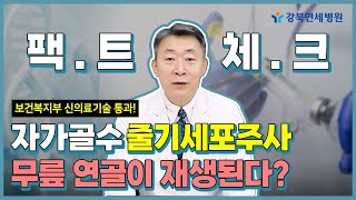 보건복지부 신의료기술 통과한 자가골수줄기세포주사! 무릎 연골이 재생된다?😮 [닥터 김용찬의 팩트체크] #줄기세포치료 #줄기세포 #무릎통증