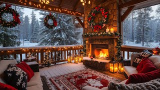 🎄🎅 Christmas 2025 by the Balcony of Luxurious Apartment ❄ Snowing Ambience with Christmas Jazz Music