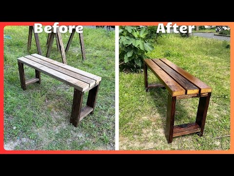 DIY户外长凳（下）｜Easy Outdoor Bench｜角磨机｜户外木油｜20040529