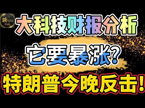 美股投资｜特拉普今晚反击!它要暴涨了?大科技财报分析划重点!美股反弹全看他了.SPY QQQ IWM TSLA TSM NFLX｜美股趋势分析｜美股期权交易｜美股赚钱｜美股2024