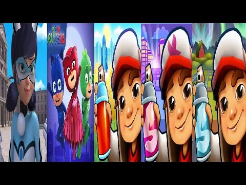 Subway Surfers Iceland VS SEOUL Houston VS PJ Masks Super City Run Miraculous Ladybug & Cat Noir