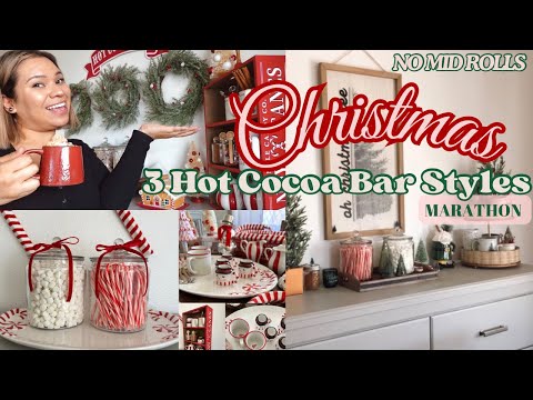 COZY🎄CHRISTMAS DECORATING MARATHON! CHRISTMAS☕️HOT COCOA BAR IDEAS!  #christmasdecor