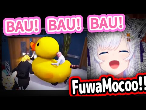 Fubuki's Reaction To Clip Of FuwaMoco Crashing Out With The Duck Mobile Is Too Funny【Hololive】