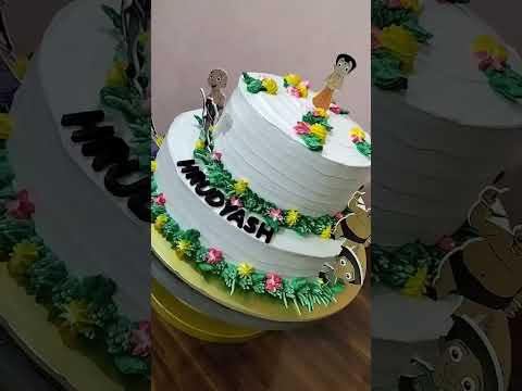 #chotabheem#twotiercakedesign#birthdaycake#chocolatecake#ytshorts#youtubeshorts#mom'scakebyharshu