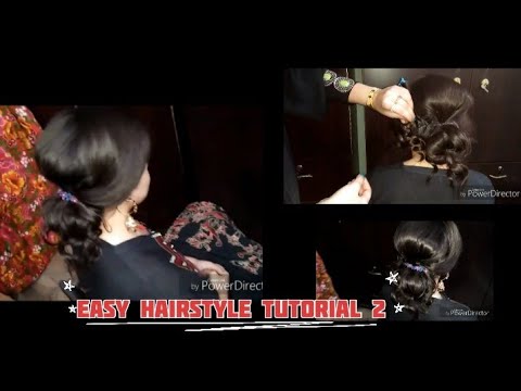 5 - minute elegant hairstyle tutorial for medium hairs | for wedding and parties @Honey's vlog