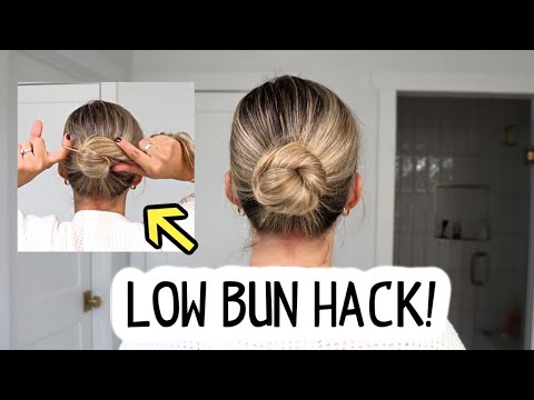 60 SECOND LOW BUN HAIR HACK YOU NEED TO TRY!!!!! Perfect for Medium & Long Hair