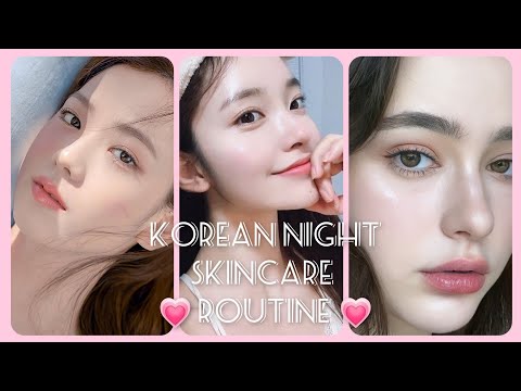 "KOREAN NIGHT SKINCARE ROUTINE." 💗| [ For Glass Skin ] |• #koreanskincare #korean #viral #glassskin