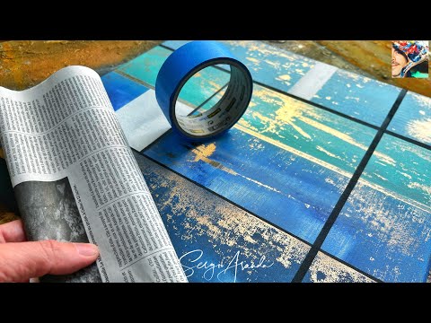 Unbelievable Painting Trick: Watch What Happens When You Use a Newspaper to paint an Abstract