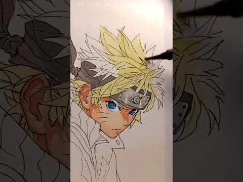 Naruto uzumaki drawing full coloring process | Naruto shippuden #drawing #naruto