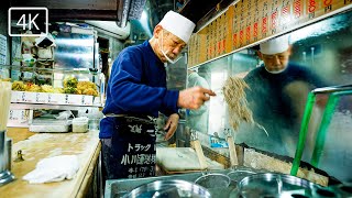 【秋の「よりみち」朝5時半・仕込みから密着】シリーズ四季/Standing eating soba shop that is crowded from early morning