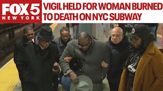 Vigil held for woman burned to death on NYC subway