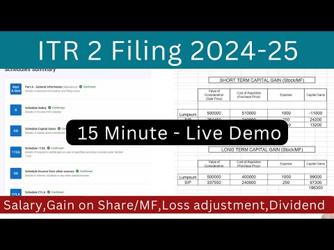 ITR 2 filing online 2024-25 | Income tax return(ITR 2) for Salary,Capital gain on Shares/Mutual Fund