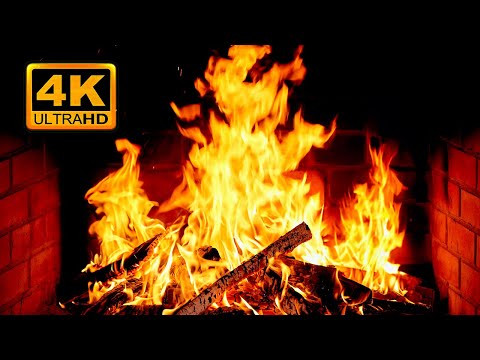 🔥 Cozy Fireplace 4K (12 HOURS). Fireplace with Crackling Fire Sounds. Fireplace Ambience