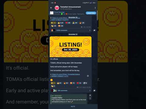 Tomarket Listing Date | Tomarket New Announcement | Listing Date Confirm Tomarket #viral #tomarket