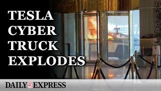 Tesla Cybertruck filled with fireworks explodes outside Trump’s Las Vegas hotel