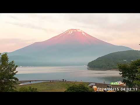 綺麗な赤富士　富士山ライブカメラアーカイブ映像　2024年6月5日