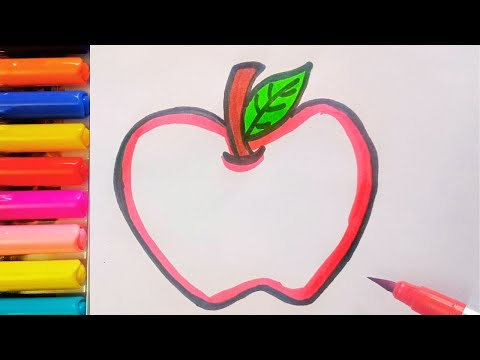 Drawing and Painting Apple for Kids & Toddlers | Simple Drawing, Coloring #drawing