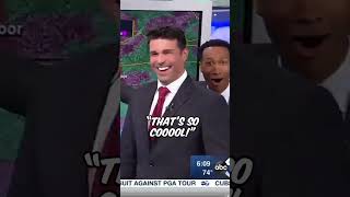 Weatherman turns young again reacting to his screen 😄