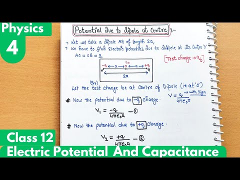 4) Potential due to dipole at centre |Electrostatic potential and Capacitance|Class12 Physics Ncert