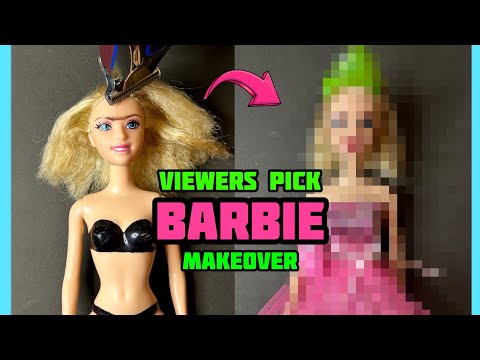 Viewers pick our BARBIE Makeover!!🩷 #art #barbie #creative