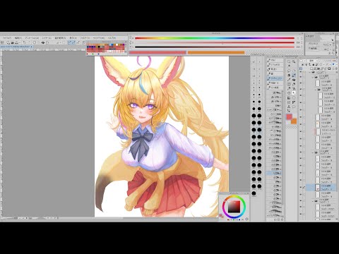 無言で作業垂れ流し【お絵かき/尾丸ポルカ】