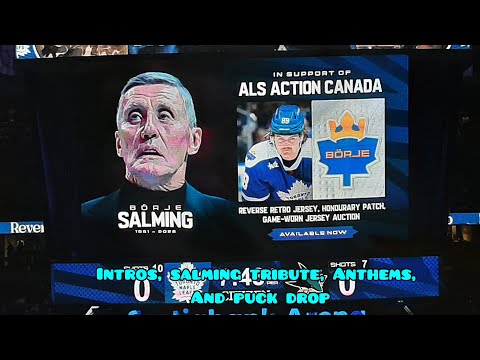 Leafs Vs Sharks November 30th 2022 Intros, Salming tribute National Anthems and puck drop MUST SEE