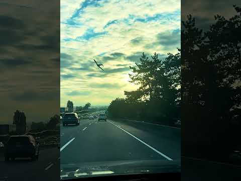 Insane Footage: Airplane Skimming Just Above the Highway! #shorts