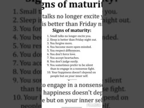 know how mature you are?