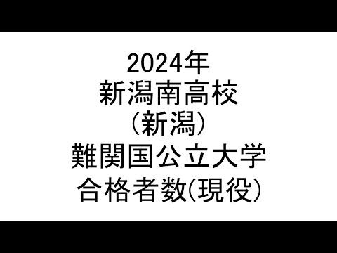 新潟南高校(新潟) 2024年難関国公立大学合格者数(現役)