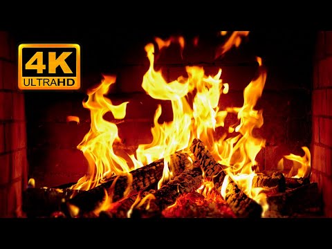 🔥 Fireplace 4K UHD! Fireplace with Crackling Fire Sounds. Fireplace Ambience