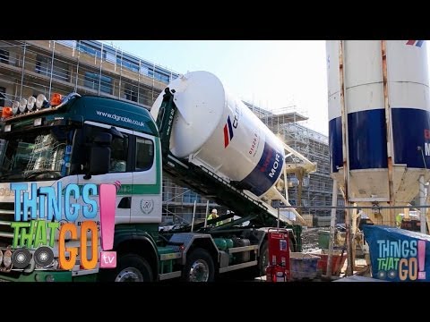 * MORTAR SILO TRUCK * | Trucks For Kids | Things That Go TV!