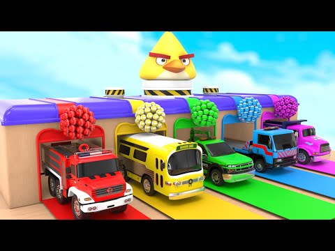 Old MacDonald Had A Farm - colorful balls and big trucks - Baby Nursery Rhymes & Kids Songs