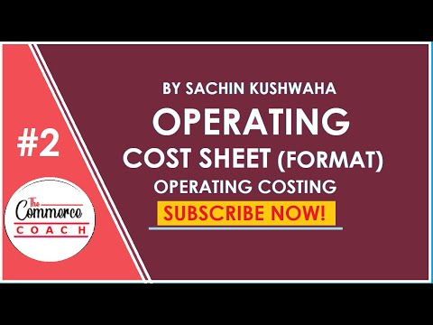 Operating cost sheet of transport company in Hindi CMA inter  CA inter  PART-2 | The commerce coach