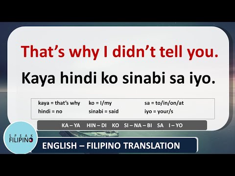 COMMONLY USED FILIPINO PHRASES! #26(English-Tagalog)