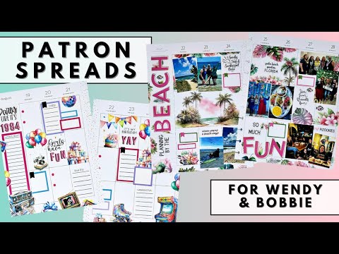 PLAN WITH ME | PATRON SPREADS FOR WENDY & BOBBIE | THE HAPPY PLANNER