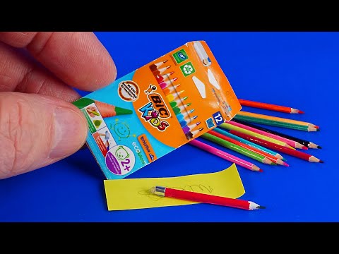 DIY Miniature Colored Pencil Set | for DollHouse | Back To School Gifts toys